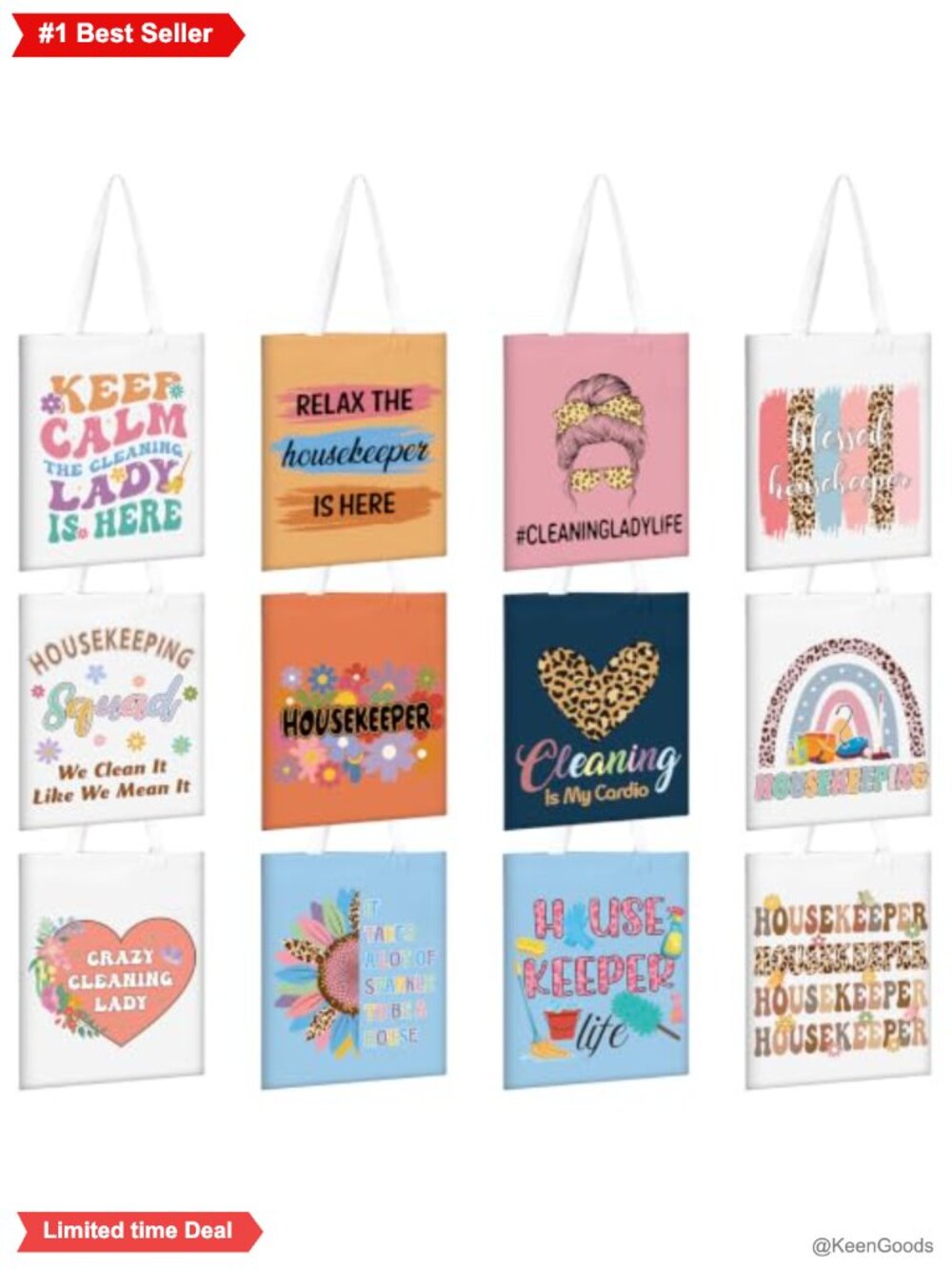 Canvas Tote Bag Housekeeping Appreciation Gift Reusable Grocery Bag